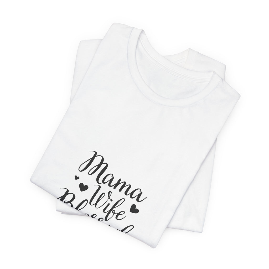 Mama Wife Blessed Life! T‑Shirt – Cute Script Family Mom Tee
