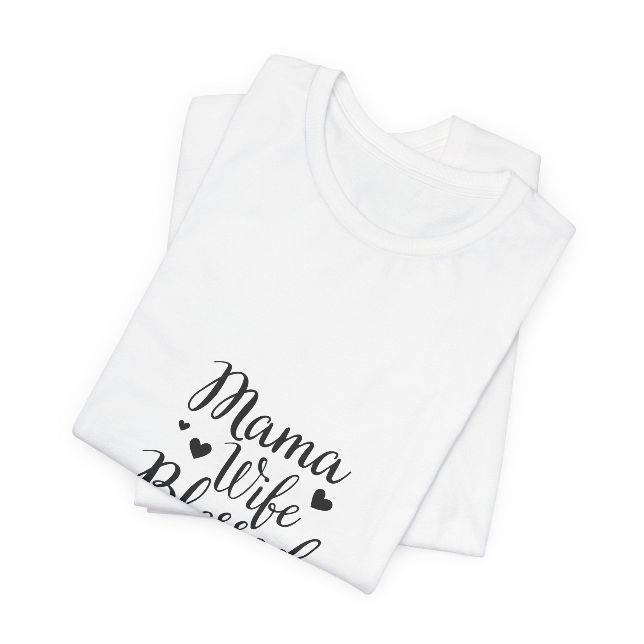 Mama Wife Blessed Life! T‑Shirt – Cute Script Family Mom Tee