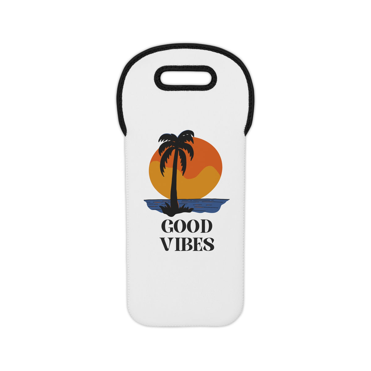 Good Vibes Wine Tote Bag – Beach Sunset Palm Wine Carrier