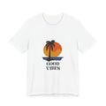 Good Vibes Palm Tree Tee — Retro Sunset Graphic T-Shirt