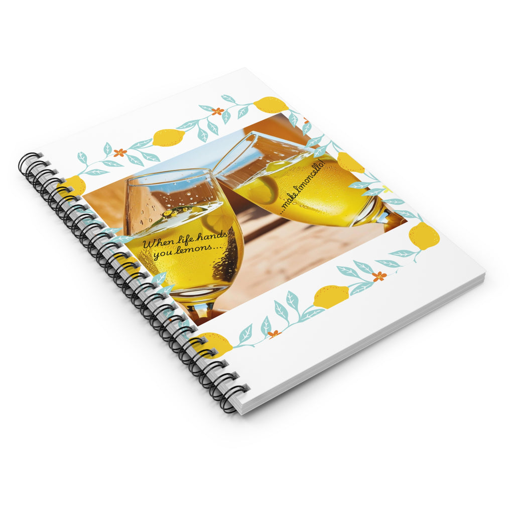 Lemonade Cheers Spiral Notebook – Ruled Journal with Lemon Wreath Design
