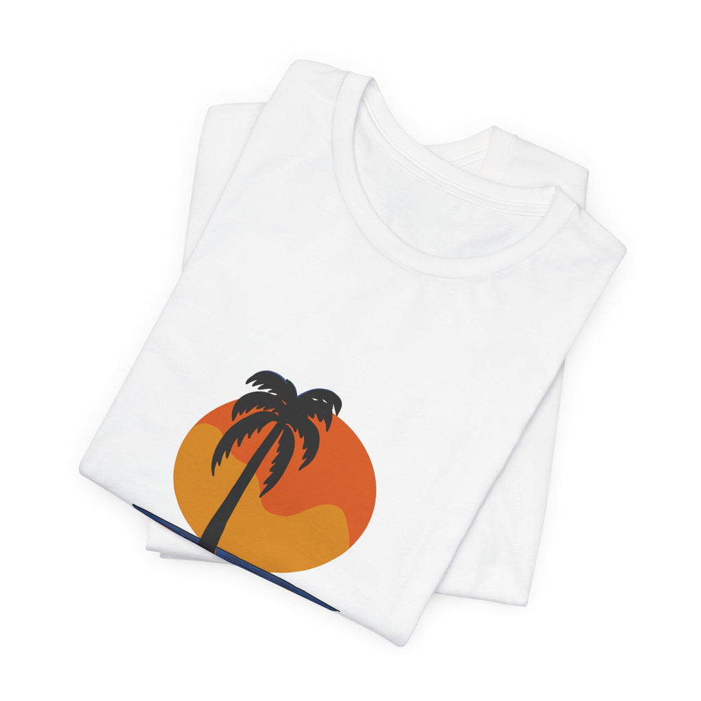 Good Vibes Palm Tree Tee — Retro Sunset Graphic T-Shirt