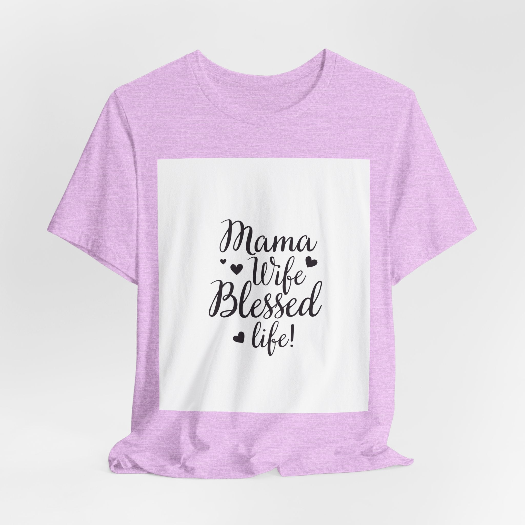 Mama Wife Blessed Life! T‑Shirt – Cute Script Family Mom Tee