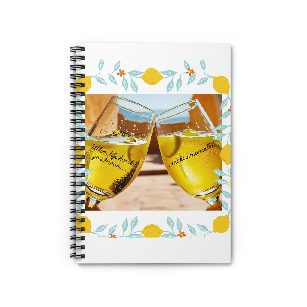 Lemonade Cheers Spiral Notebook – Ruled Journal with Lemon Wreath Design