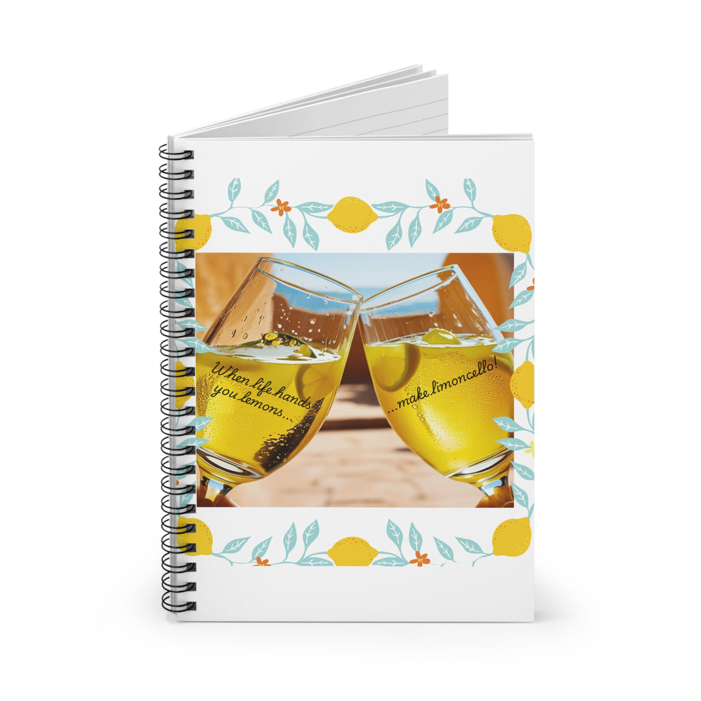 Lemonade Cheers Spiral Notebook – Ruled Journal with Lemon Wreath Design