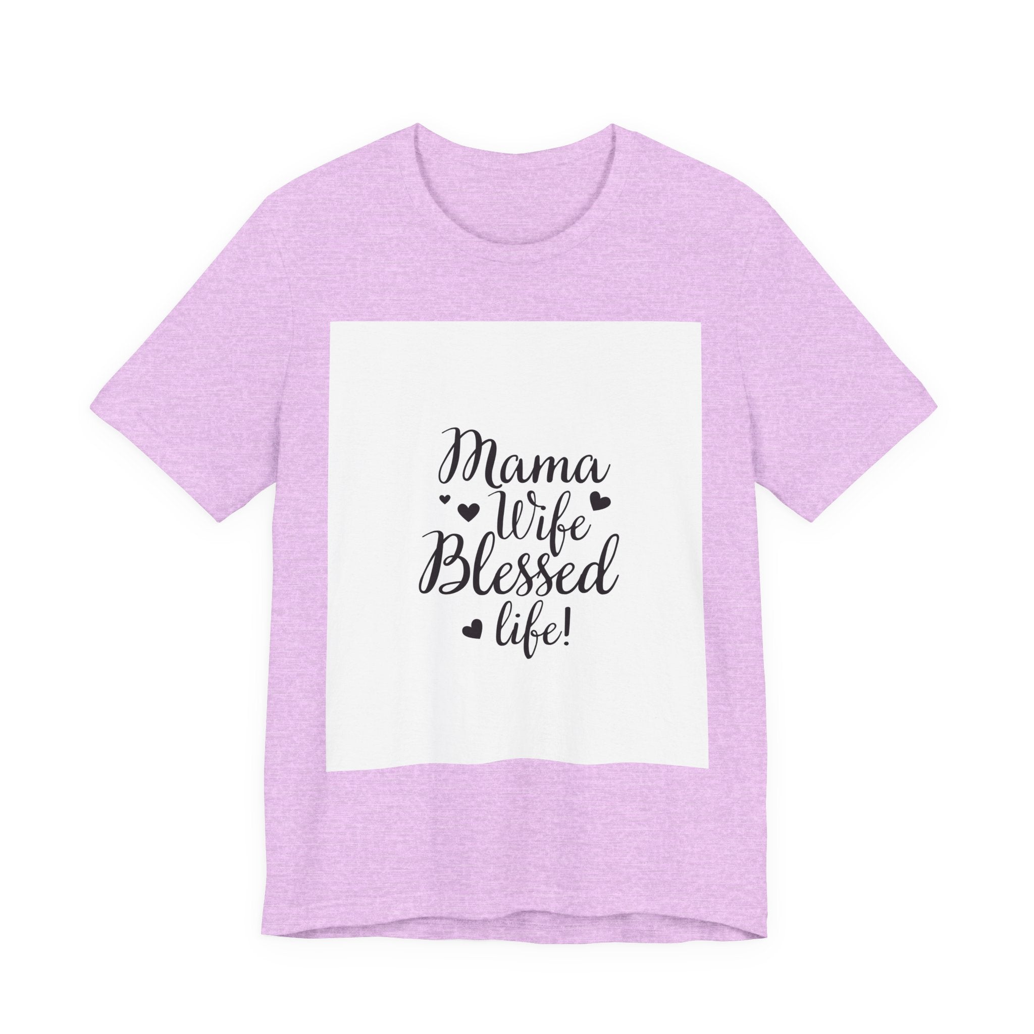 Mama Wife Blessed Life! T‑Shirt – Cute Script Family Mom Tee