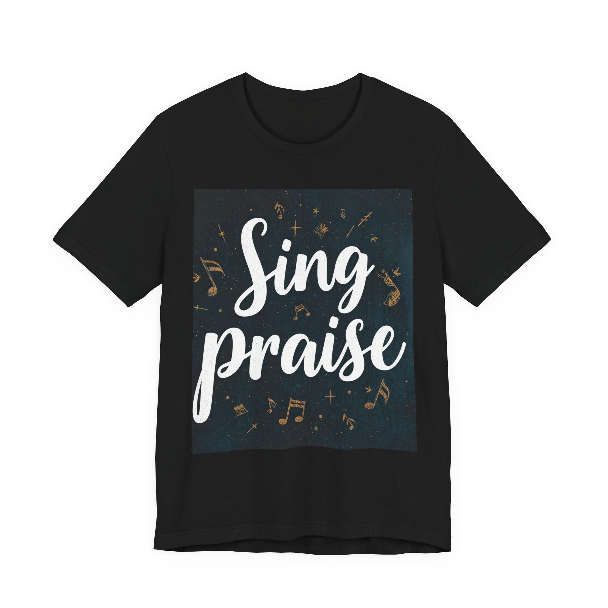 Sing Praise T-Shirt — Christian Worship Tee with Musical Notes