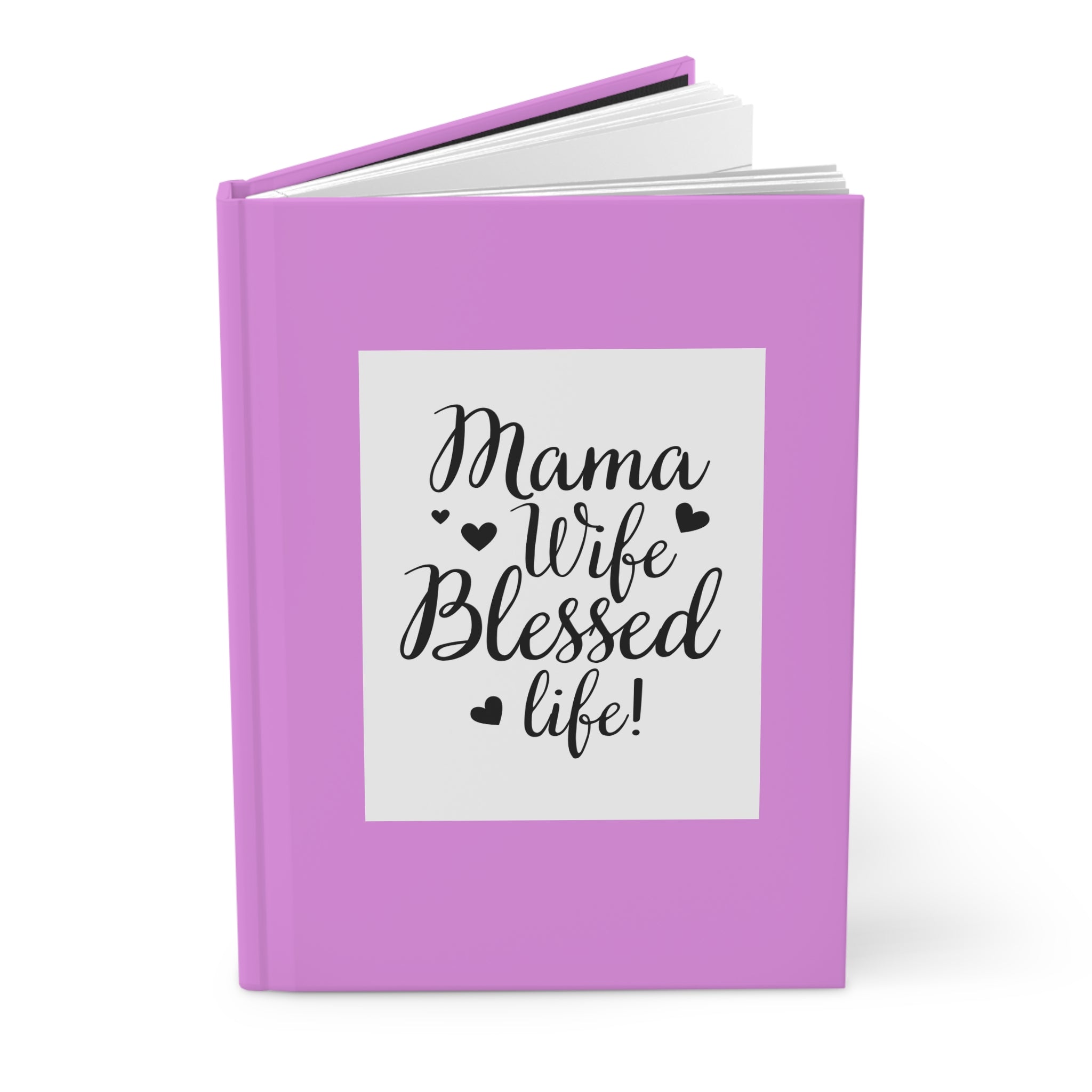 Mama Wife Blessed Life Hardcover Journal — Pink Inspirational Notebook for Moms (Matte)
